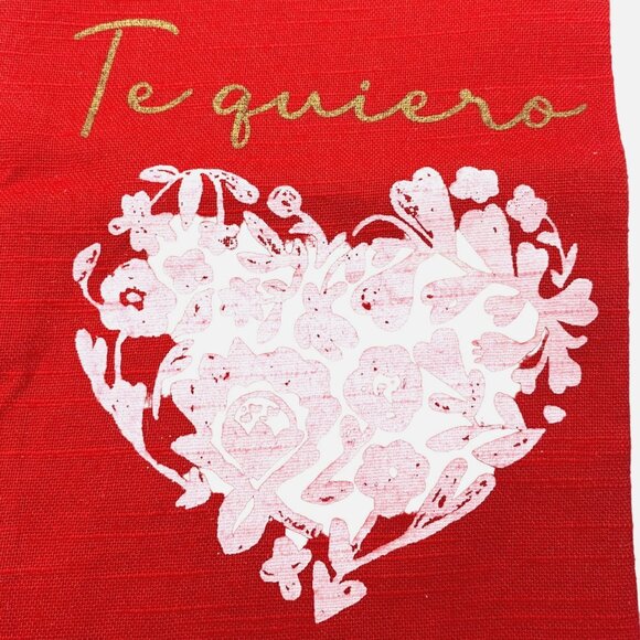 "Te Quiero" Cotton Kitchen Tea Towel Heart Threshold Red White Valentine Love - Picture 7 of 7